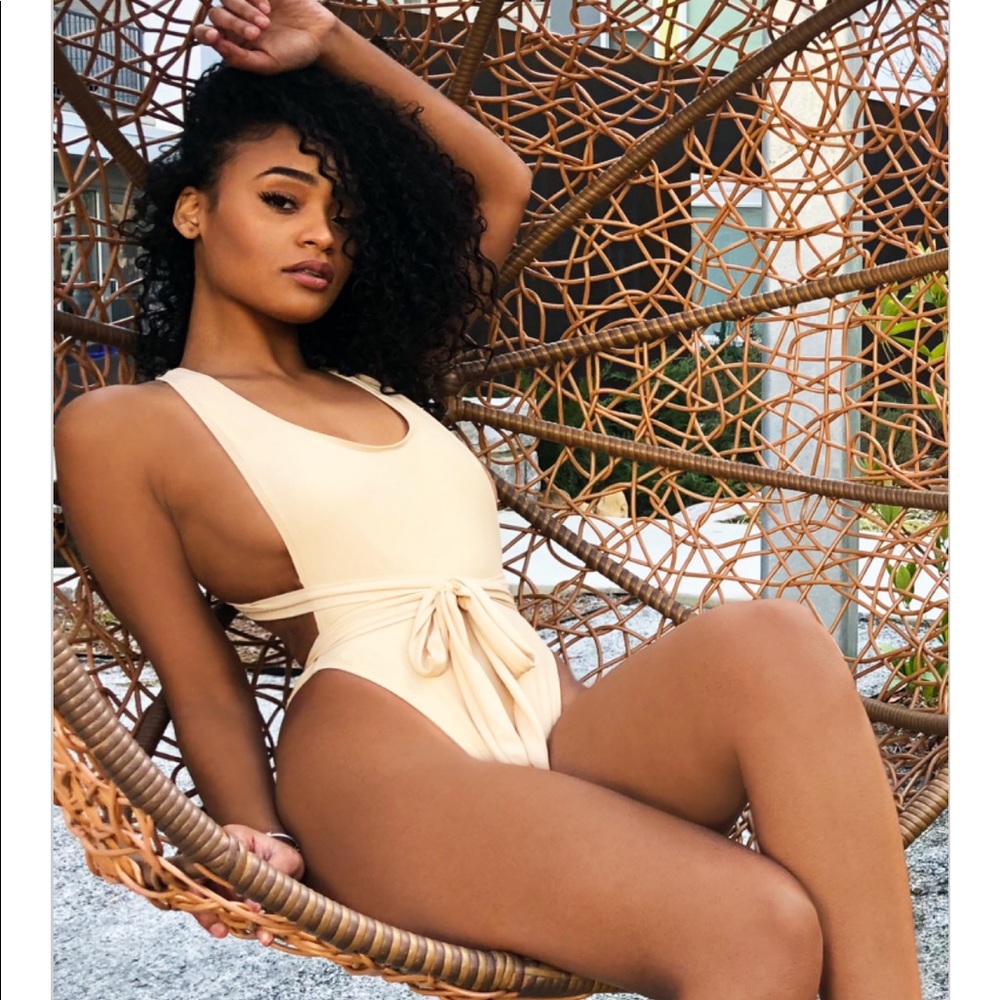Cream one piece swimsuit